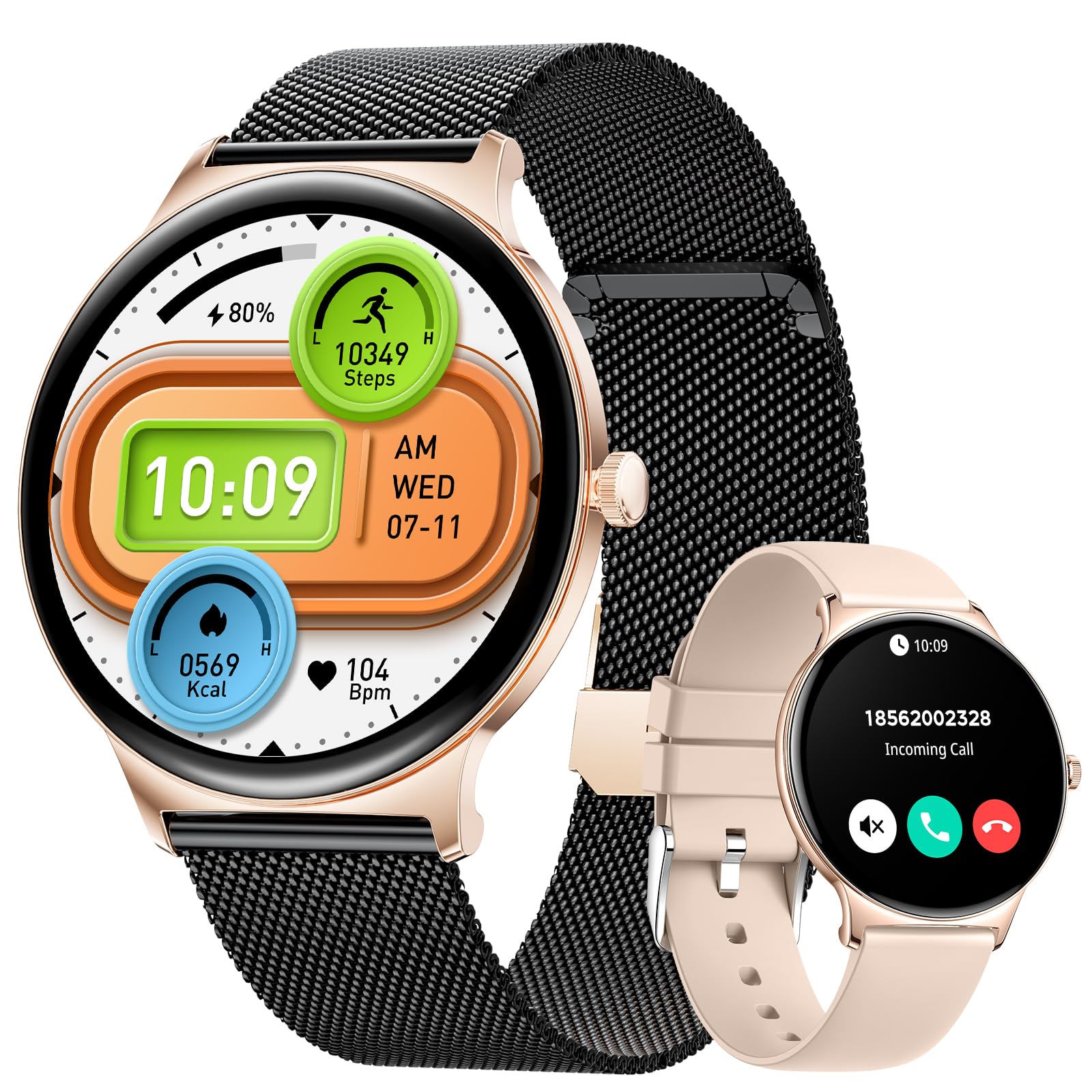 BENYAR SMART BENYAR SMART Montre Connectée Femme Bluetooth Noire Étanche IP68